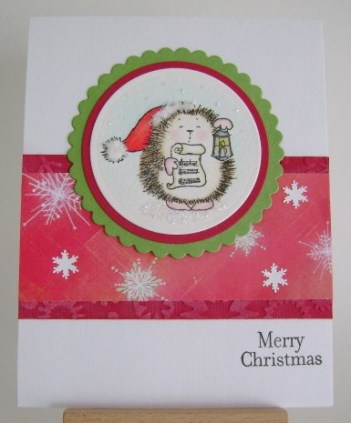 hedgie caroler with lantern