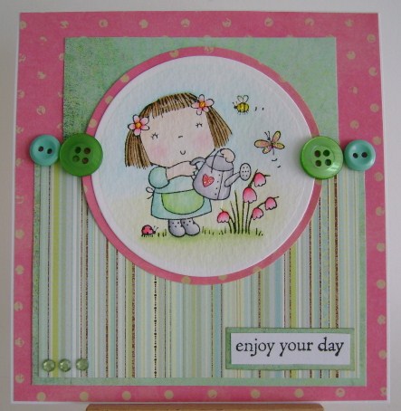 betsey watering garden flowers