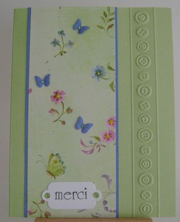 queen for the day36 green floral with blue butterflies