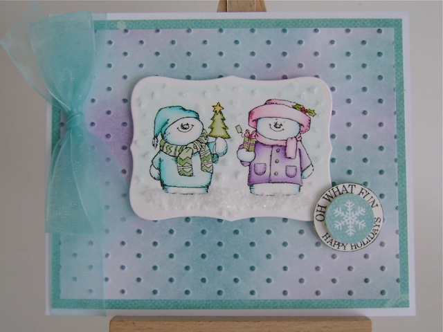 snowcouple snow couple with christmas tree and present