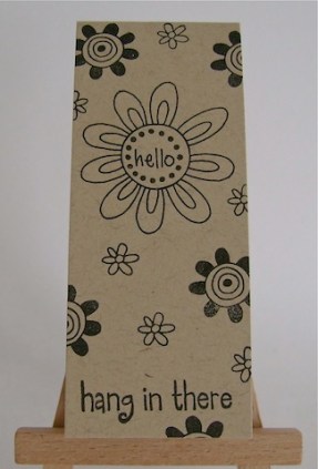 FEB11VSNMINI6snail black flowers on kraft paper with hang in there sentiment