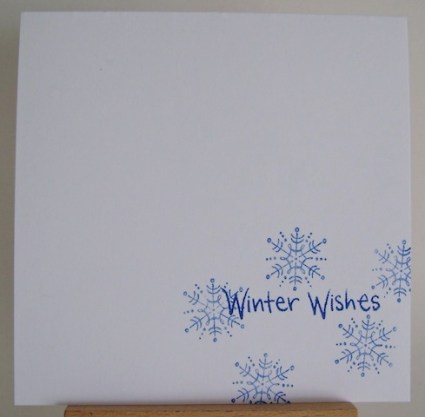 lim17 blue snowflakes on white with winter wishes sentiment