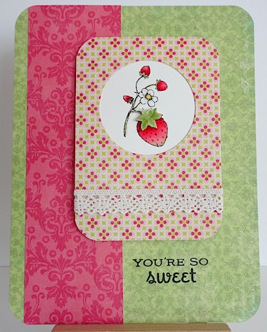 Flourishesstrawberryntc card with flourishes strawberry and you're so sweet sentiment