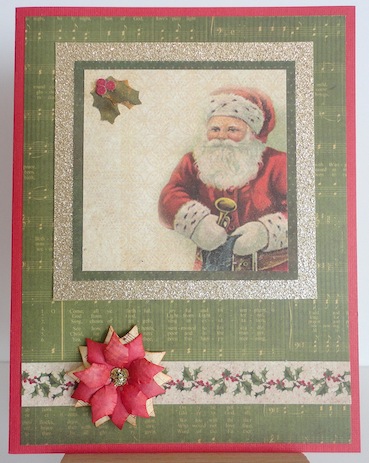vintage santa christmas card