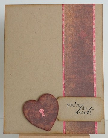 you'rethebest card with kraft base, heart and you're the best sentiment