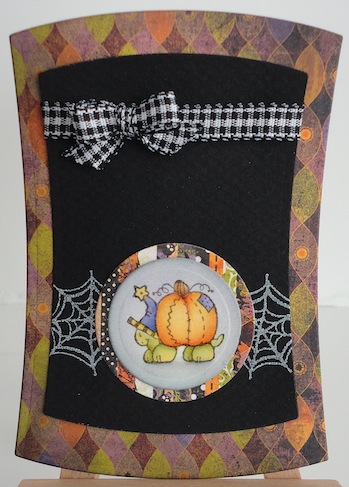 pennyblackhalloweenturtle halloween card with turtle carrying a pumpkin