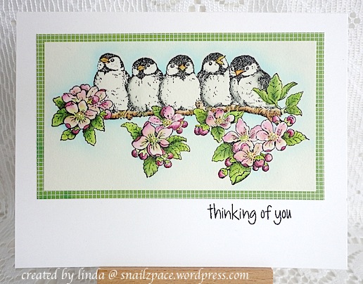 penny black chicadee blossoms