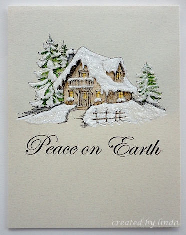 one layer christmas card.copyright linda @ snailzpace.wordpress.com