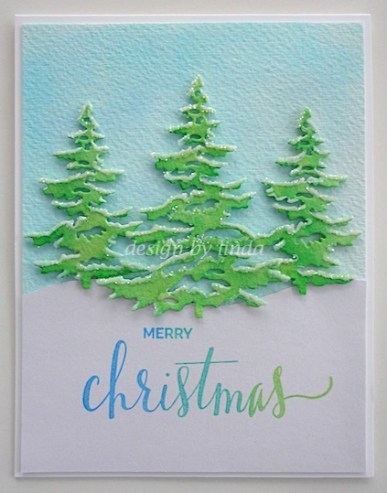 christmas tree trio card