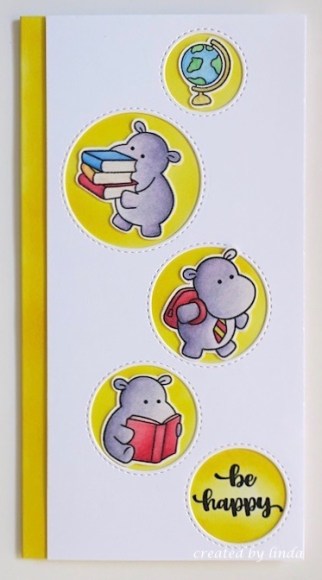 hippos going back to school card copyright linda snailzpace.com