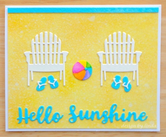 summery card in yellow and blue copyright linda snailzpace.com