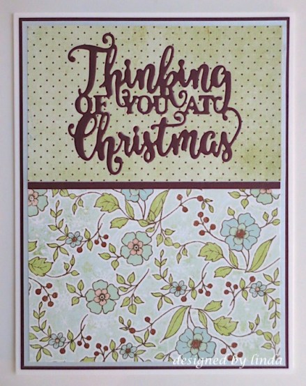 thinking of you at christmas die cut sentiment floral paper copyright linda snailzpace.com