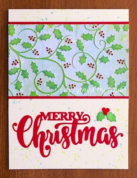 holly christmas card copyright linda snailzpace.com