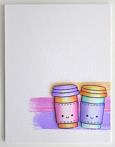 colour coffee cups on card copyright linda snailzpace.com