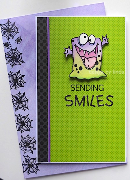 impression obsession monster stamp on card fall colours