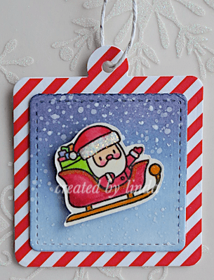 santa clause tag with interactive opening front